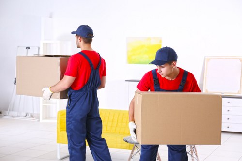 Removal team preparing a Bloomsbury home move in a central London flat