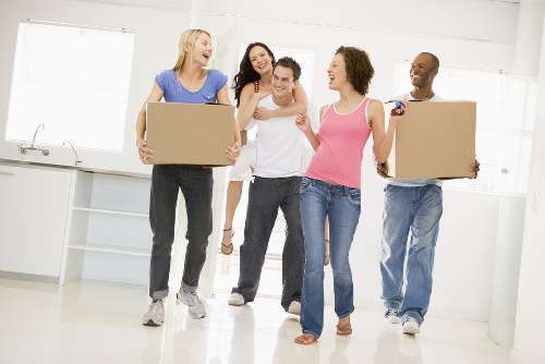 Moving van service in Bloomsbury with boxes and furniture