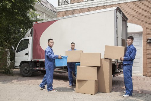 Same day removals van loading boxes in Bloomsbury