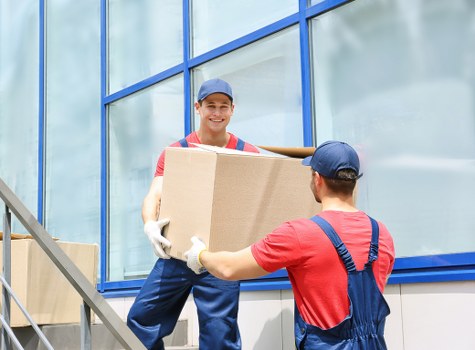 Furniture and boxes being loaded for a Bloomsbury move