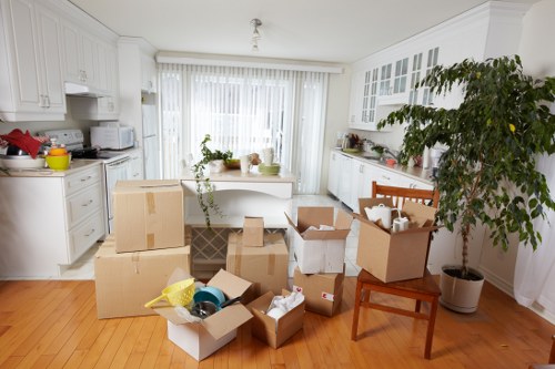 Careful furniture protection during loading at a property
