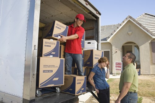Packed boxes and furniture ready for a Bloomsbury home removal