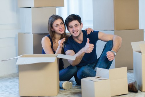 Careful packing of fragile household items in Bloomsbury